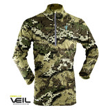 Hunters Element Womens Prime Summer Zip Top Long Sleeve Veil Camo