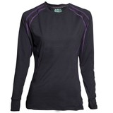 Ridgeline Wildcat LS Thermal Tee Black with Pink Contrast Stitching