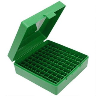 MTM 100 Rnd Hinged Top Ammo Box Green 9mm
