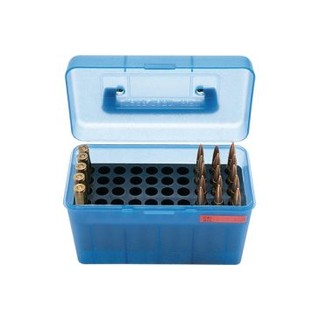 MTM Case Guard 50 Round Deluxe Ammo Box Blue .22-250 to .308WIN