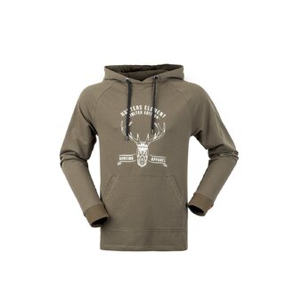Hunters Element Red Stag Hoodie Khaki