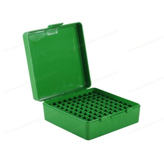 MTM Case Guard 100 Round Pistol Ammo Box 38 Spec., 357 Mag, P-100-38 Green 