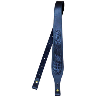 Colonial Leather Croc Inlay Sling 50mm Black Australian Made